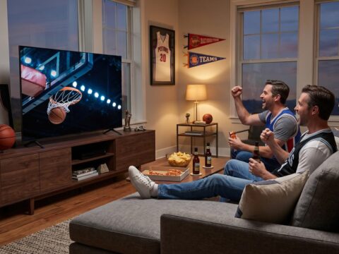 LG lanza línea Mini RGB evo en Puerto Rico con tecnología enfocada en deportes y entretenimiento Televisor LG Mini RGB evo mostrando un partido de baloncesto.