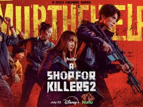 Imagen promocional oficial de la segunda temporada de A Shop for Killers con el elenco principal y nuevos personajes.