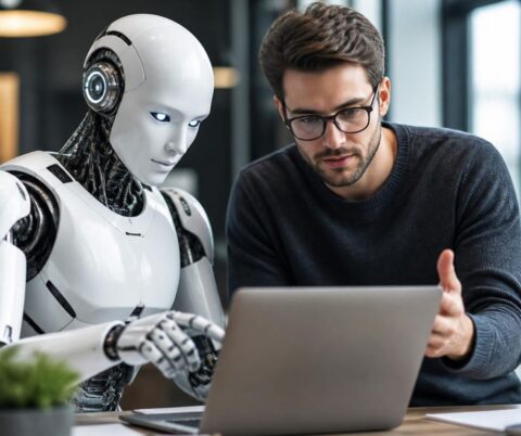 Meta introduce Muse, el agente de inteligencia artificial que ejecuta tareas por ti Vista conceptual de la interacción entre humanos y agentes inteligentes en la web.
