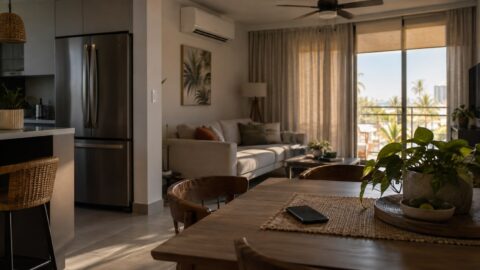 Cómo proteger los electrodomésticos y dispositivos móviles durante el calor extremo Interior de una vivienda puertorriqueña preparada para enfrentar un día de calor intenso.