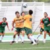 LAI: Tigres de la UIPR se afianzan en el primer lugar del fútbol universitario Jugadores disputando un partido de fútbol universitario en un campo deportivo en Puerto Rico.